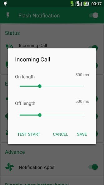 Play Flash Alerts on Call,SMS 