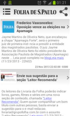 Play Leitor RSS Folha de Sao Paulo 