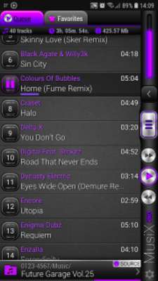 Play MusiX Hi-Fi Purple Skin for music player 