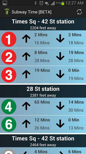 Play APK NYC Subway Times [MTA/BETA]  and enjoy NYC Subway Times [MTA/BETA] with UptoPlay com.geekadoo.mta.subwaytimeforandroid