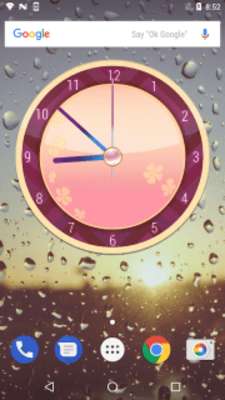 Play Pink Theme Clock Widget 