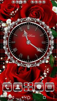 Play Red Roses Clock Widget 