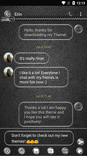 Play APK SMS Messages Leather Black  and enjoy SMS Messages Leather Black with UptoPlay com.kkkeyboard.emoji.keyboard.theme.mLeatherBlack