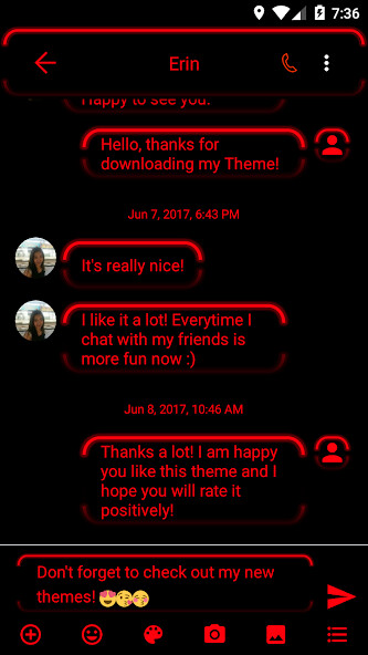 Play SMS Messages Neon Led Red Theme 