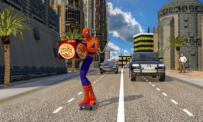 Play Spider Hero Pizza Delivery 