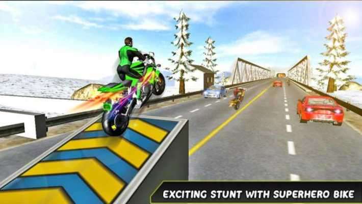 Play Superhero vs Monster Bike Race 