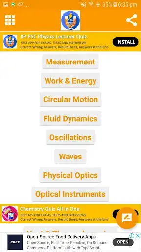 Play 1st Year Physics MCQs Quiz as an online game 1st Year Physics MCQs Quiz with UptoPlay