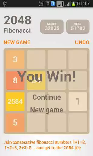 Play 2048 Fibonacci