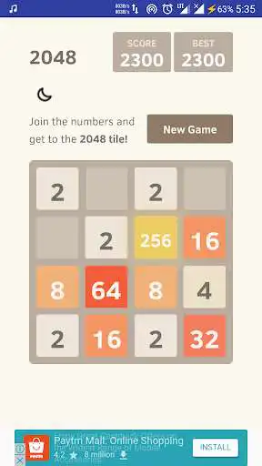 Play 2048 V2 as an online game 2048 V2 with UptoPlay