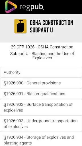 Play 29 CFR 1926 - Subpart U