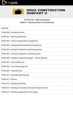 Play 29 CFR 1926 - Subpart U