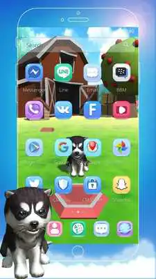 Play 3D Cute Husky Live Wallpaper theme