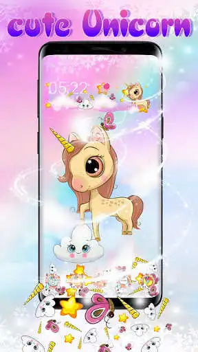 Play APK 3D Cute Rainbow Unicorn Theme  and enjoy 3D Cute Rainbow Unicorn Theme with UptoPlay com.launcher.theme3d.t600003015