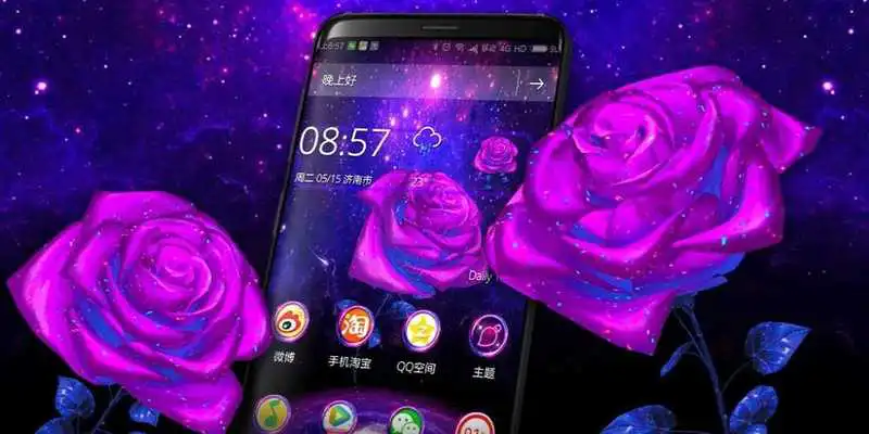 Play 3D Galaxy Rose Theme