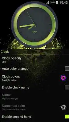 Play 3D Neon Green Clock