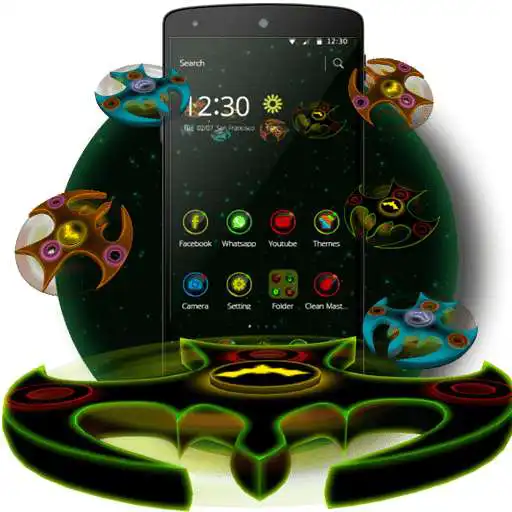 Free play online 3D Neon Rotate Spinner Theme  APK