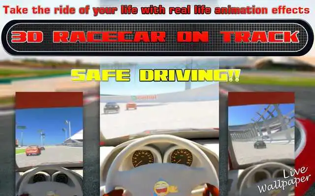 Play 3D Racing Car On Track LWP