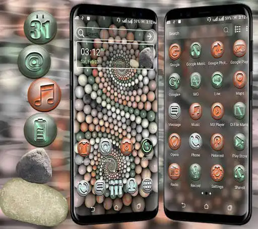 Play 3D Spiral Stones Launcher Theme as an online game 3D Spiral Stones Launcher Theme with UptoPlay