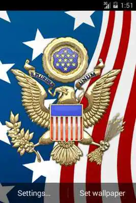 Play 3D USA Coat of Arms  Flag LWP