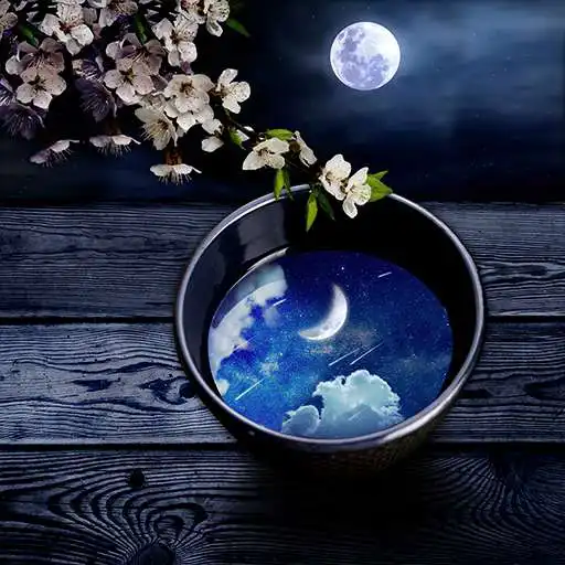 Play 4K Wallpaper HD - Moonlight Sky in Teacup APK