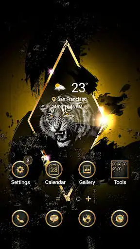 Play 4K Wallpaper HD - Tiger Gold Brush Touch  and enjoy 4K Wallpaper HD - Tiger Gold Brush Touch with UptoPlay