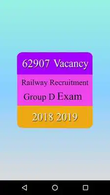 Play 62907 Vacancy Railway Exam 2018 Group D