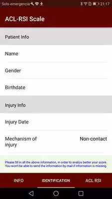 Play ACL-RSI KNEE SCORE