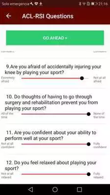 Play ACL-RSI KNEE SCORE