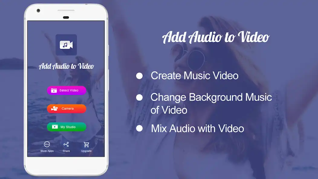 Play Add Audio to Video : Audio Video Mixer