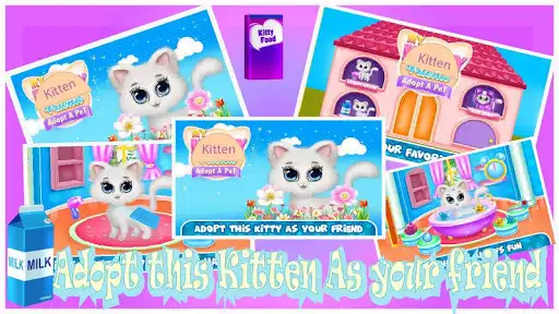 Play adopt a pet- the little kitten - girls games as an online game adopt a pet- the little kitten - girls games with UptoPlay