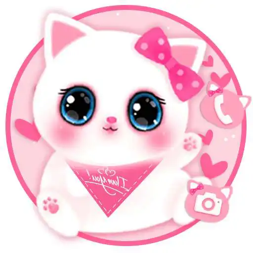 Play Adorable Pink Cat Themes HD Wallpapers 3D icons APK