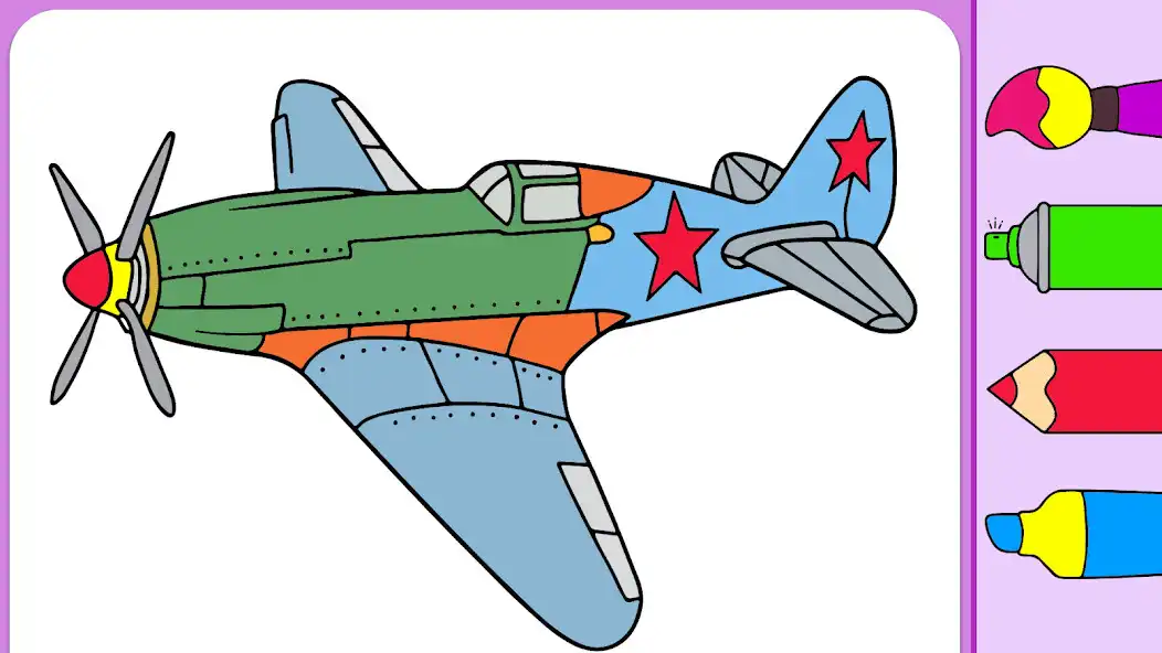 Play Aircraft Coloring Game as an online game Aircraft Coloring Game with UptoPlay