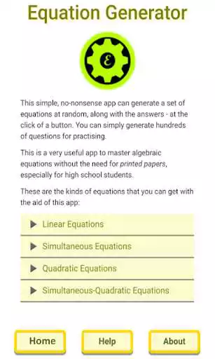 Play APK Algebra - Equation Generator  and enjoy Algebra - Equation Generator with UptoPlay vivax.equationGenerator