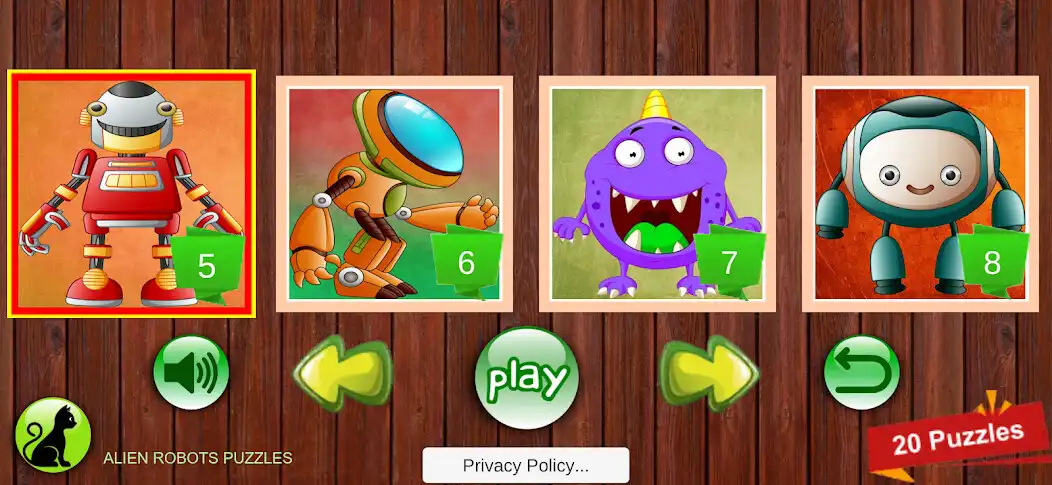 Play Alien Robots Puzzles as an online game Alien Robots Puzzles with UptoPlay