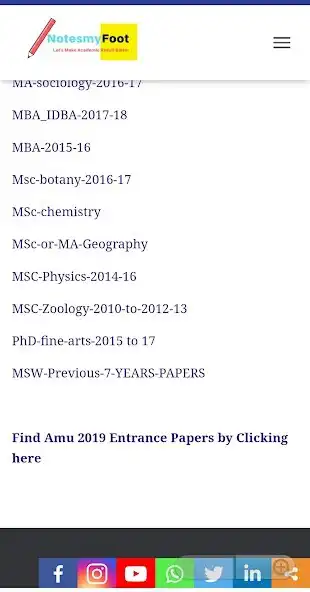 Play Amu/JMI/BHU Papers-Notesmyfoot as an online game Amu/JMI/BHU Papers-Notesmyfoot with UptoPlay