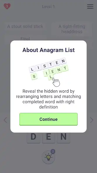 Play Anagram List: Word Puzzle Game  and enjoy Anagram List: Word Puzzle Game with UptoPlay