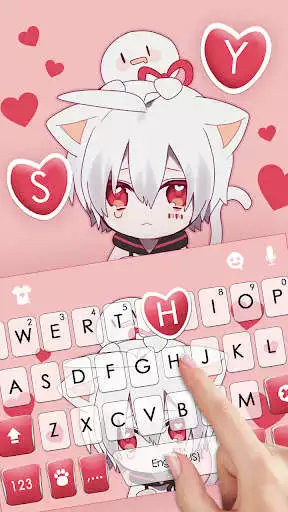 Play Anime Cat Boy Keyboard Background as an online game Anime Cat Boy Keyboard Background with UptoPlay