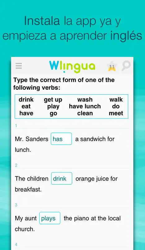 Play Aprender inglés con Wlingua