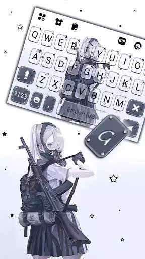 Play Armed Mask Girl Keyboard Background as an online game Armed Mask Girl Keyboard Background with UptoPlay