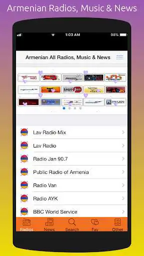 Play Armenian All Radios & Music  and enjoy Armenian All Radios & Music with UptoPlay