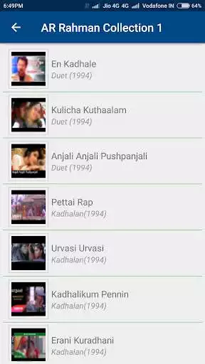 Play A R Rahman Tamil Hit Songs