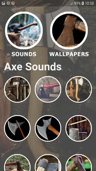 Play Axe Sounds and Wallpapers as an online game Axe Sounds and Wallpapers with UptoPlay