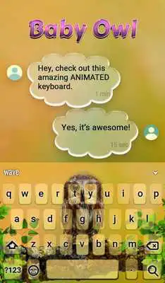 Play Baby Owl Animated Keyboard + Live Wallpaper