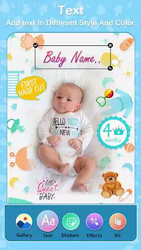 Play Baby Photo Editor - Baby photo frames, Milestones as an online game Baby Photo Editor - Baby photo frames, Milestones with UptoPlay