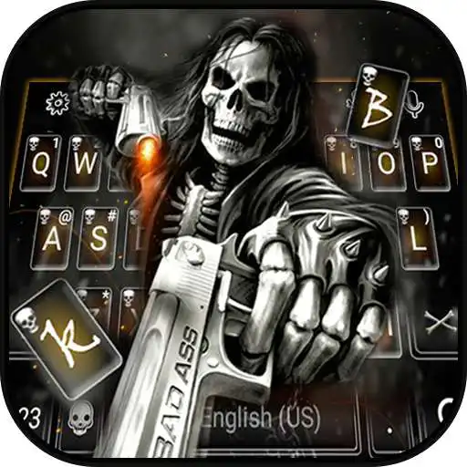 Run free android online Badace Skull Guns Keyboard - cool gun theme APK