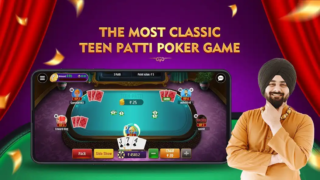 Play Badi Patti -3 Patti Rummy as an online game Badi Patti -3 Patti Rummy with UptoPlay