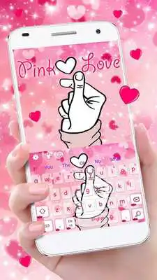 Play Beautiful Pink Love Heart Keyboard Theme