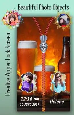 Play Beer Zipper Lock Screen