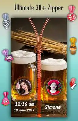 Play Beer Zipper Lock Screen