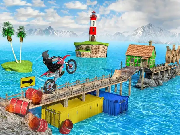 Play Bike Stunt Race 3D：Racing Game as an online game Bike Stunt Race 3D：Racing Game with UptoPlay